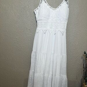 Rebellion White Lace Maxi Dress